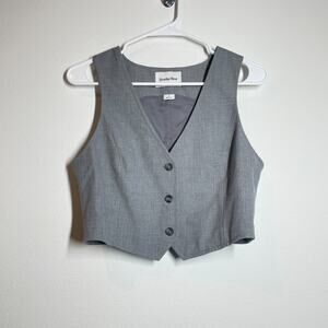 Sunday Best Vest Women 6 Gray Sylvie Three Button Office Siren Capsule Career